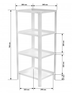 Стойка прямоугольная малая 4 секции 